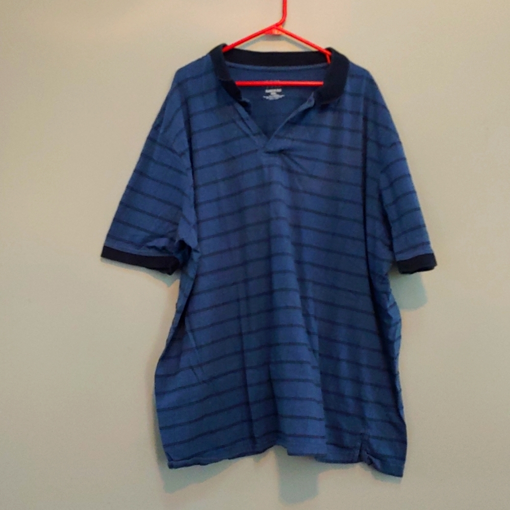 4XL Harbor Bay Blue with Navy Pattern Polo